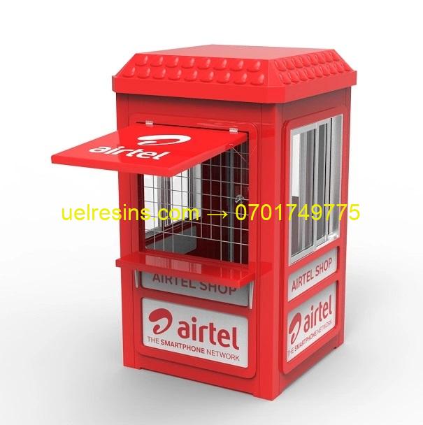 Get the best fiberglass (GRP) Kiosks custom made for your business at the best prices in Kampala, Uganda at UEL Resins and Fiberglass. Throughout Uganda, kiosks have been at the forefront of business operations from mobile money, insurance, phone booths to retail shops. - Besides Ugandan clients, fiberglass kiosk projects have been successfully completed for clients all over the East African countries of Rwanda, Burundi, DR Congo, Kenya, Tanzania and South Sudan.